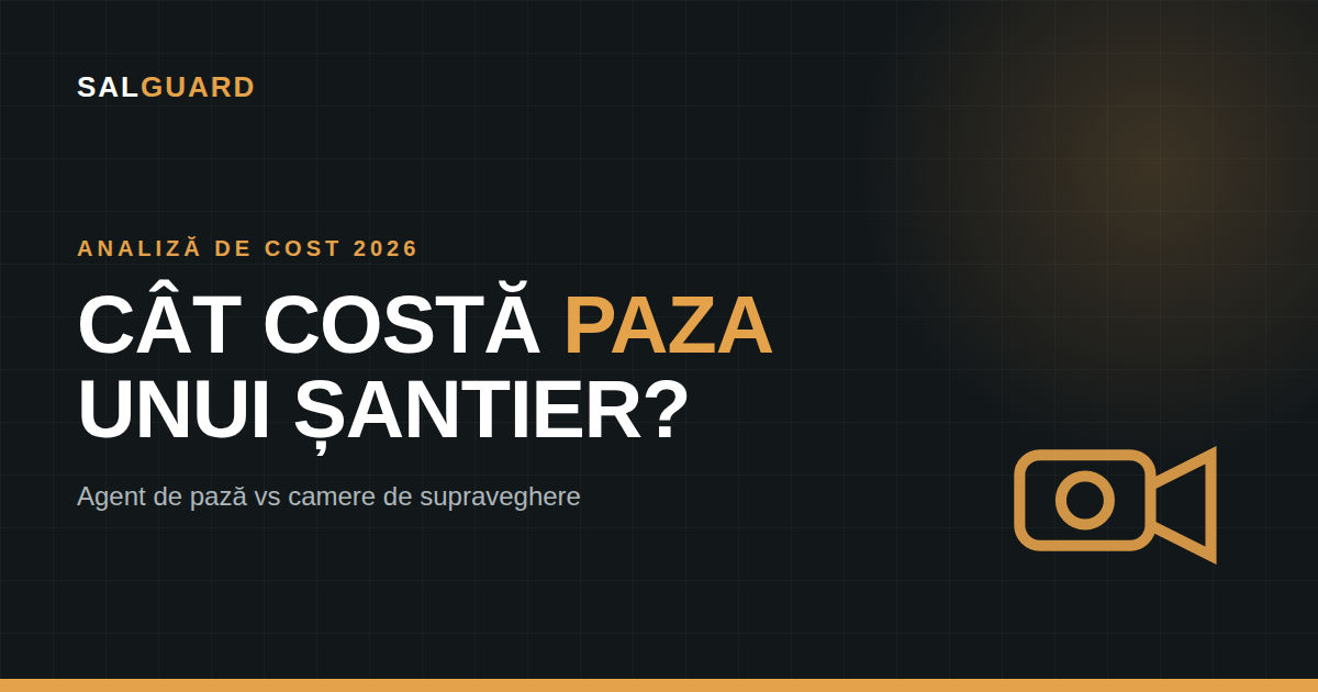 cost-paza Cost pază șantier 2026 — agent de pază vs camere de supraveghere